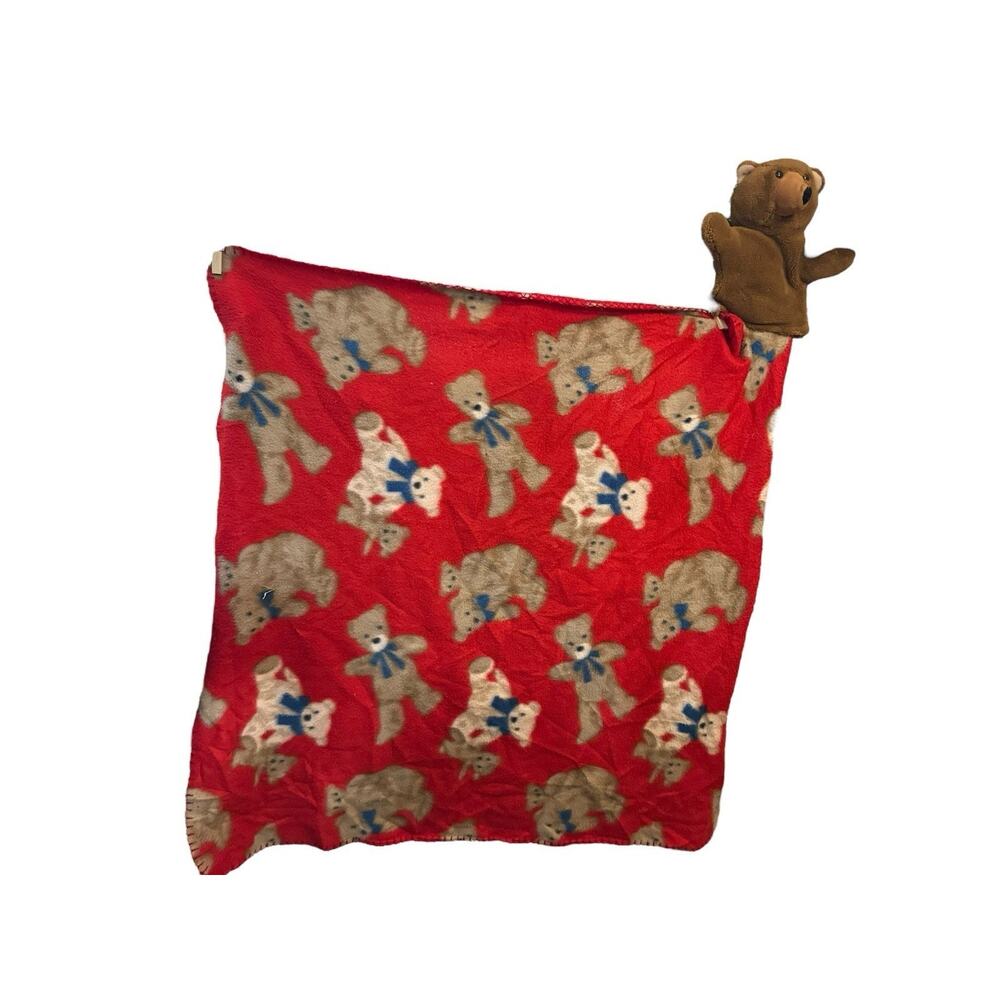 Unbranded Fleece Teddy Bear Lovey 30”x30” Blanket Plush Corner
